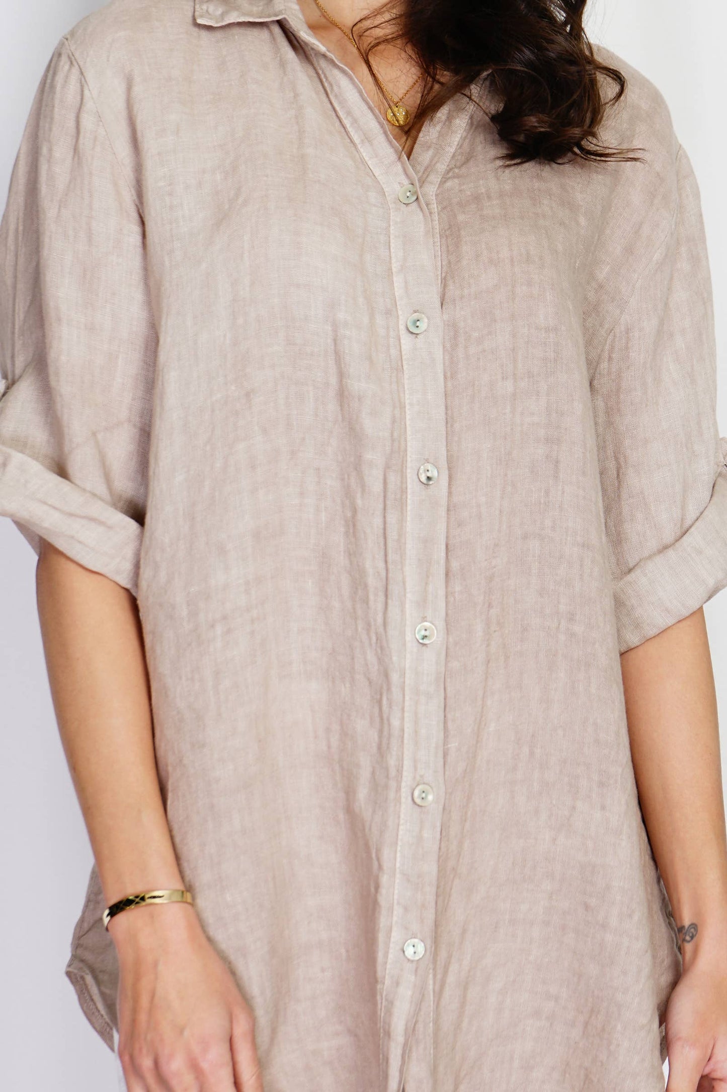 Naisten pellavapaita – ruskeanharmaa, yksi koko 36–46