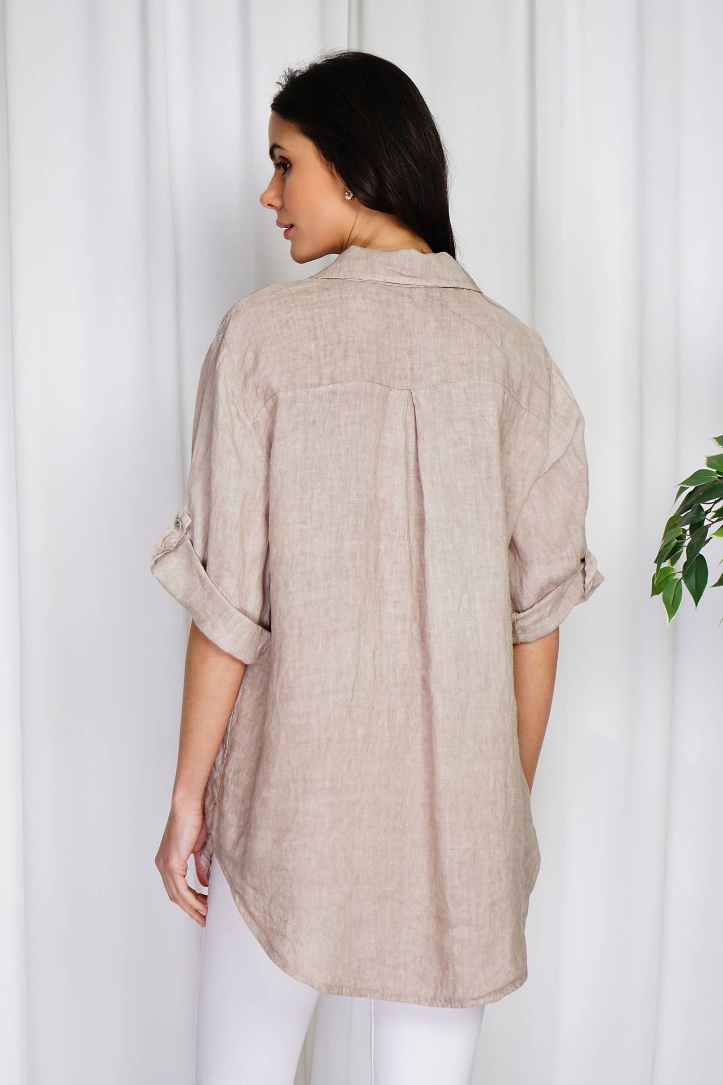 Naisten pellavapaita – khaki, yksi koko 36–46