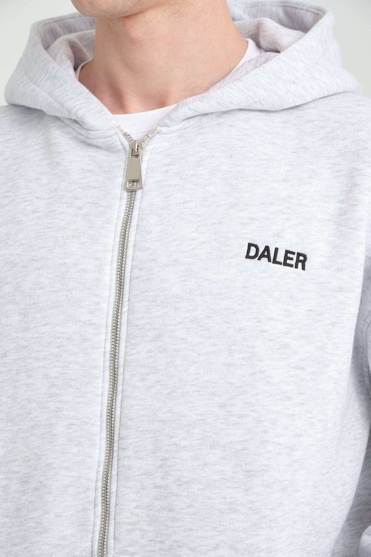 Basic Heavyweight Zipper Hoodie - Grey Melange