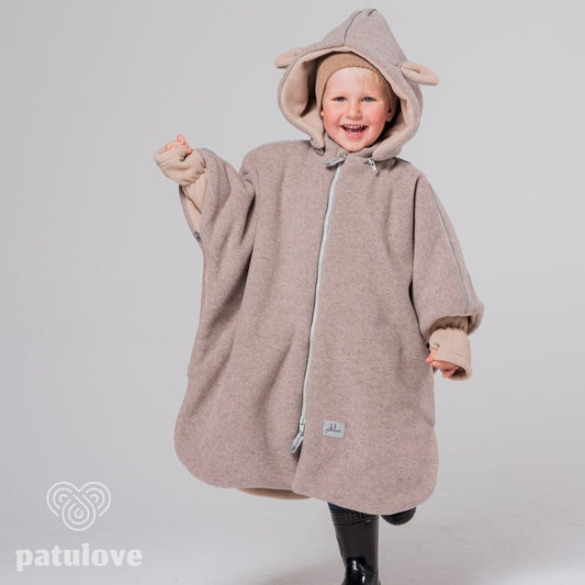 Car Poncho For Kids - Lamb Beige