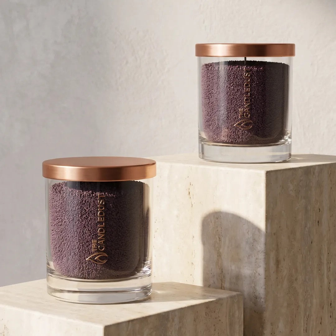 Dark Lilac Unscented Candle in Glass, 160g