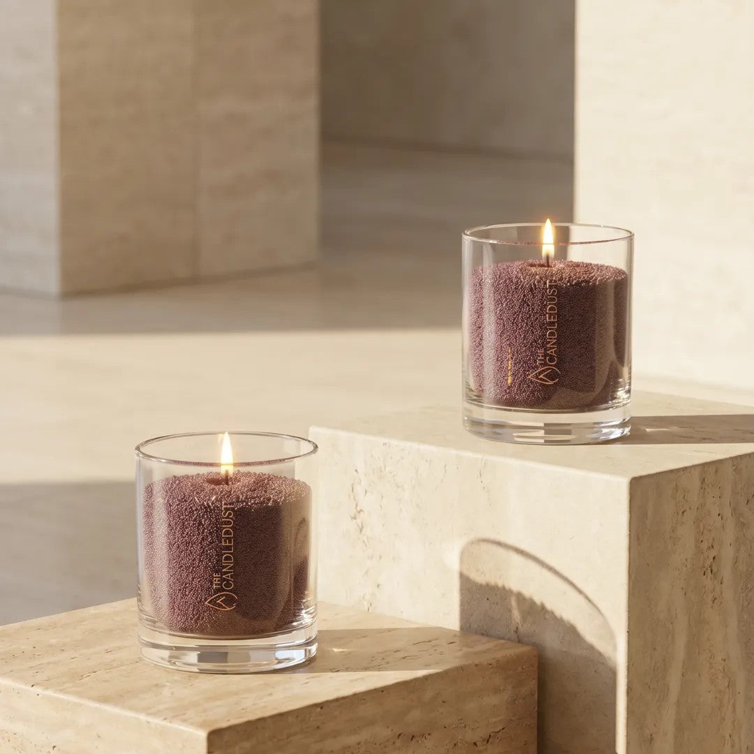 Dark Lilac Unscented Candle in Glass, 160g
