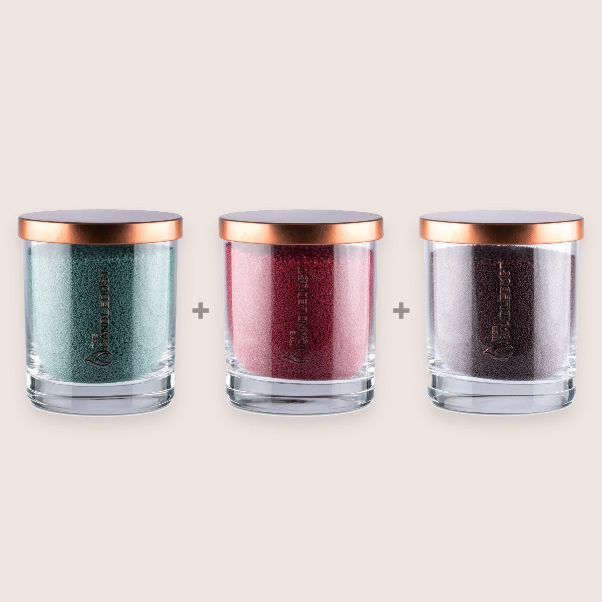 Jewel Unscented Colour Trio, Emerald, Sangria, Dark Lilac, 3 × 160g Candles