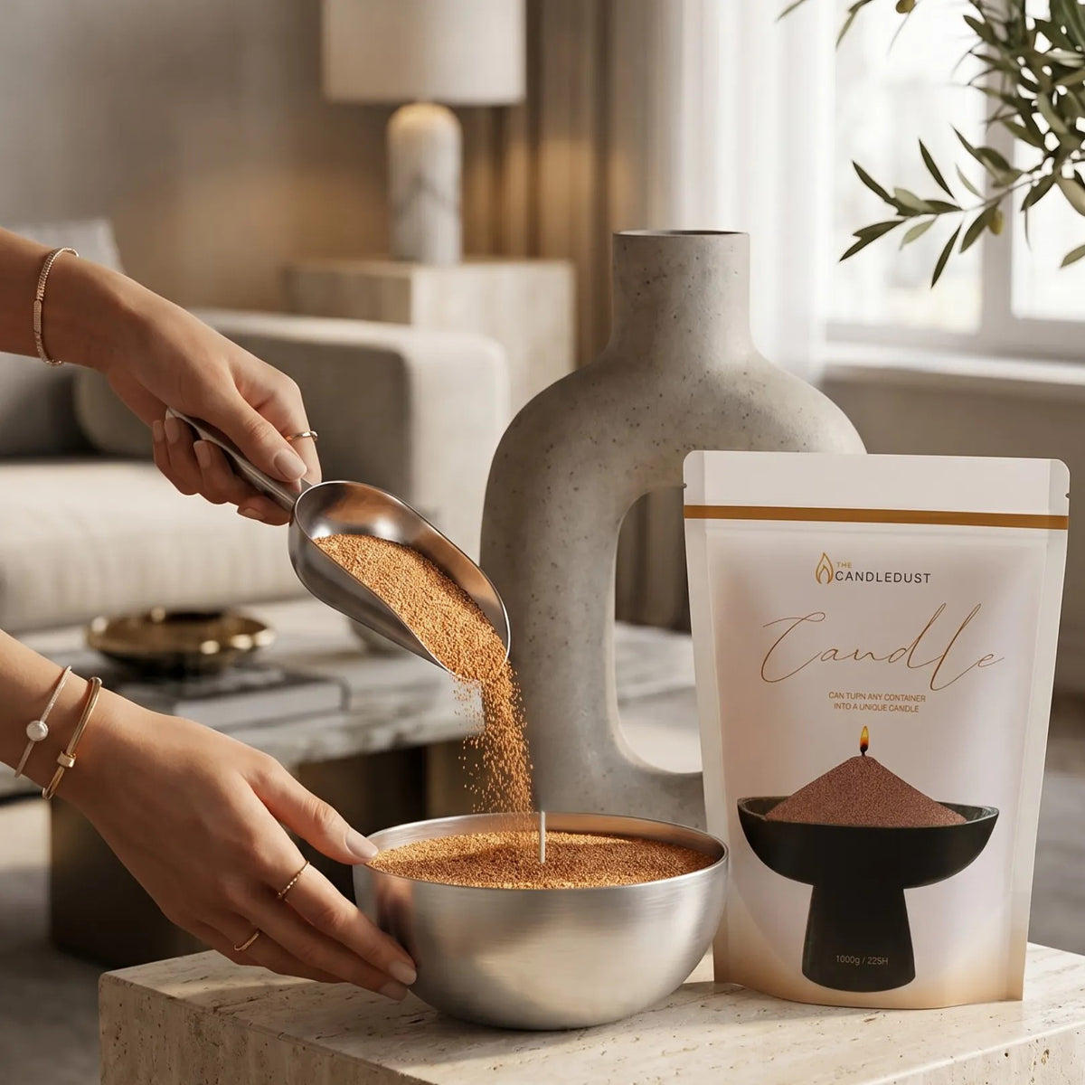 Mocha Mousse Unscented Candle Sand Refill, 1kg