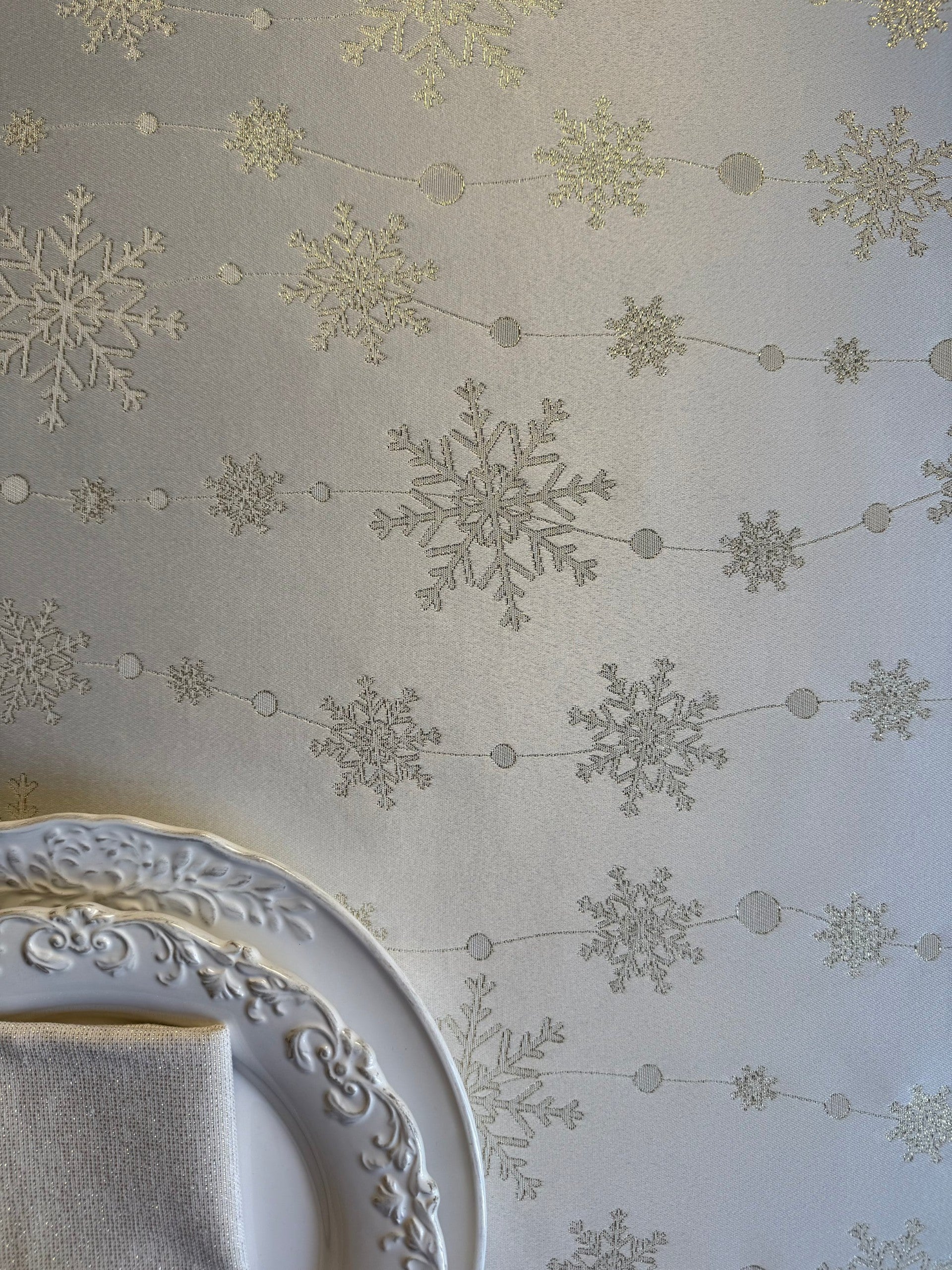 Rectangular Tablecloth - Golden Snowfall