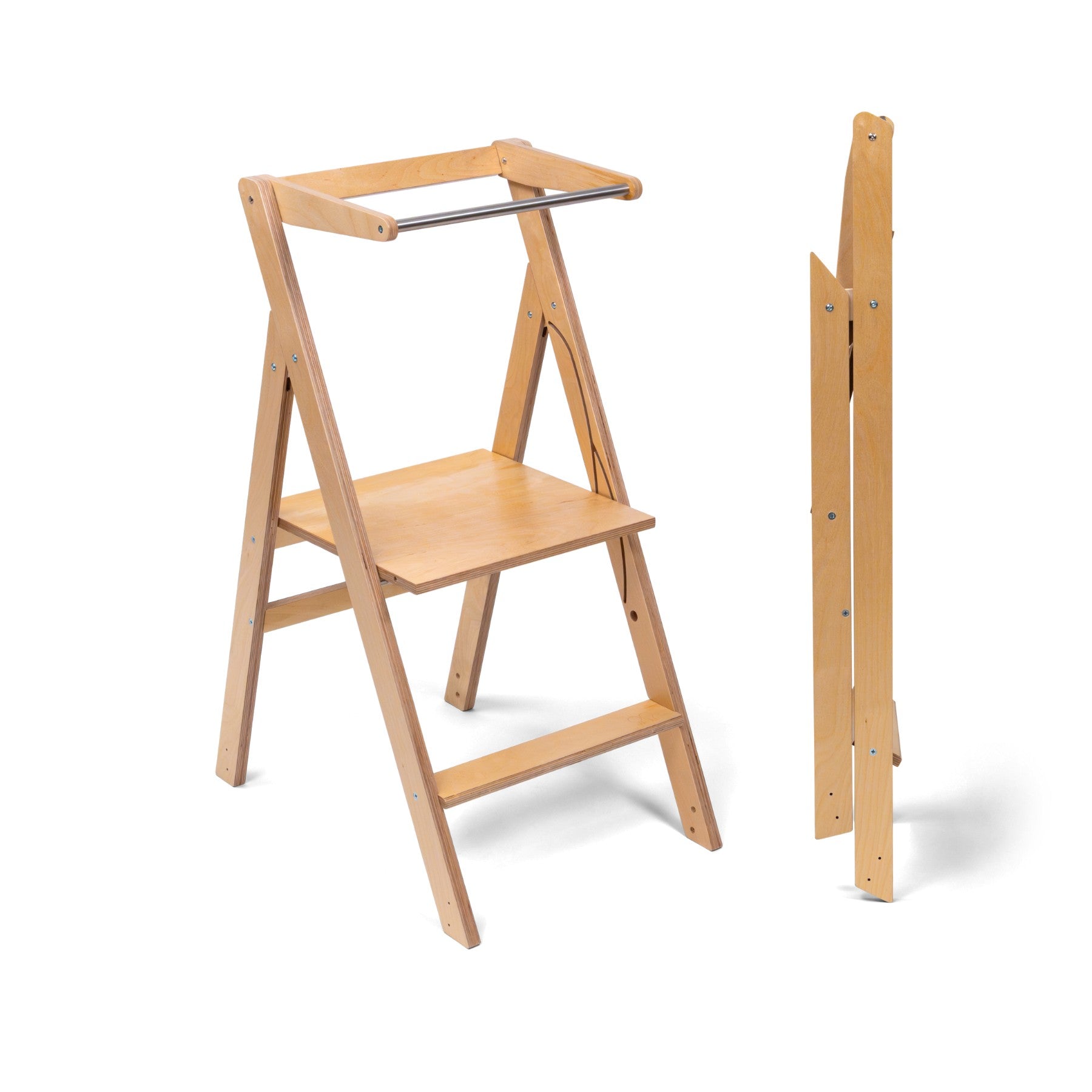 STEP'n'FOLD Foldable Helper Tower - Natural Wood