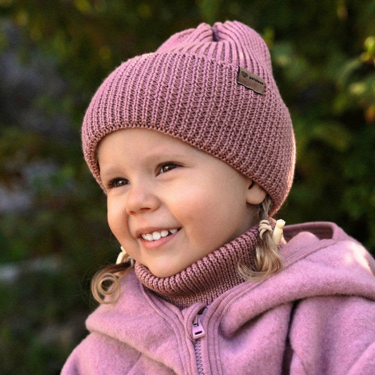 Winter Merino Wool Hat for Kids - Blush