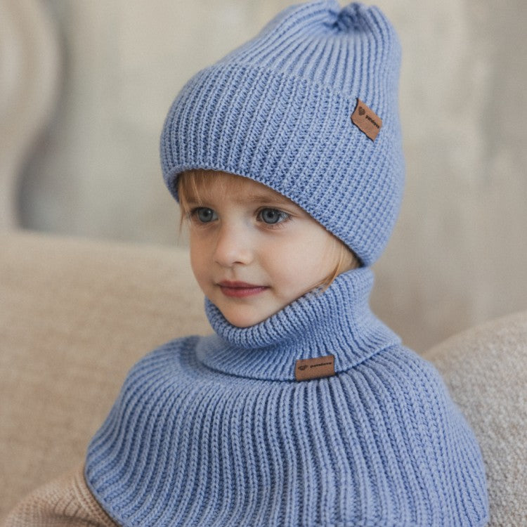 Winter Merino Wool Hat for Kids - Sky Blue
